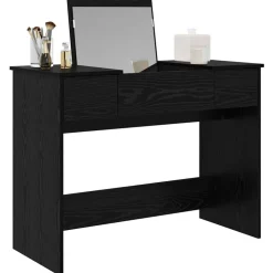 Armoires & Meubles De Rangement-vidaXL Table de cosmétiques avec tiroir Chêne noir 100 x 45 x 76 cm Ch&ecirc;ne noir