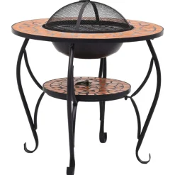 vidaXL Table de foyer mosaïque Terre cuite 68 cm Céramique