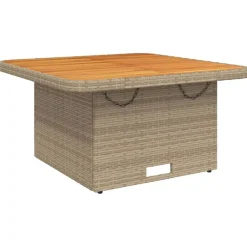 vidaXL Table de jardin 80x80x71 cm résine tressée et bois acacia