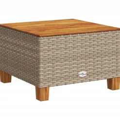 vidaXL Table de jardin 55x55x36 cm résine tressée et bois acacia