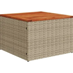 Mobilier De Jardin-vidaXL Table de jardin 55x55x37 cm résine tressée et bois acacia Beige