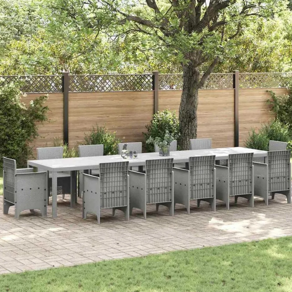 Mobilier De Jardin-vidaXL Table de Jardin 400 x 100 x 73 cm polyrotin Gris clair