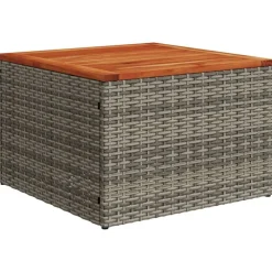 vidaXL Table de jardin 55x55x37 cm résine tressée et bois acacia