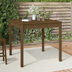 vidaXL Table de jardin marron miel 82,5x82,5x76 cm bois massif de pin