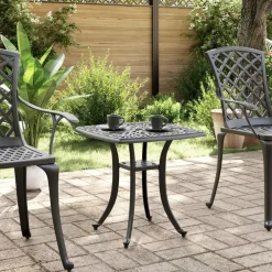 Mobilier De Jardin-vidaXL Table de jardin 53x53x53 cm aluminium coulé Noir