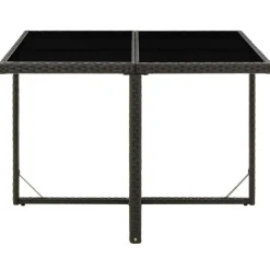 Mobilier De Jardin-vidaXL Table de jardin 109x107x74 cm Résine tressée et verre Noir
