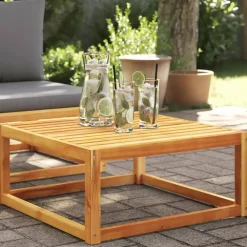 vidaXL Table de jardin 65x65x29 cm bois massif d'acacia
