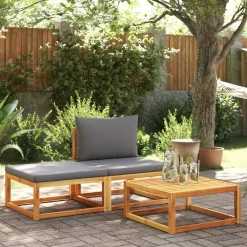 vidaXL Table de jardin 65x65x29 cm bois massif d'acacia