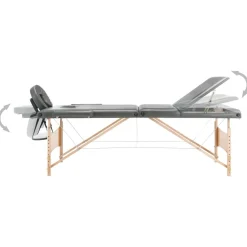vidaXL Table de massage avec 3 zones Cadre en bois 186x68cm