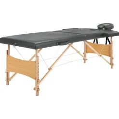 Santé & Beauté-vidaXL Table de massage avec 2 zones Cadre en bois 186x68cm Anthracite