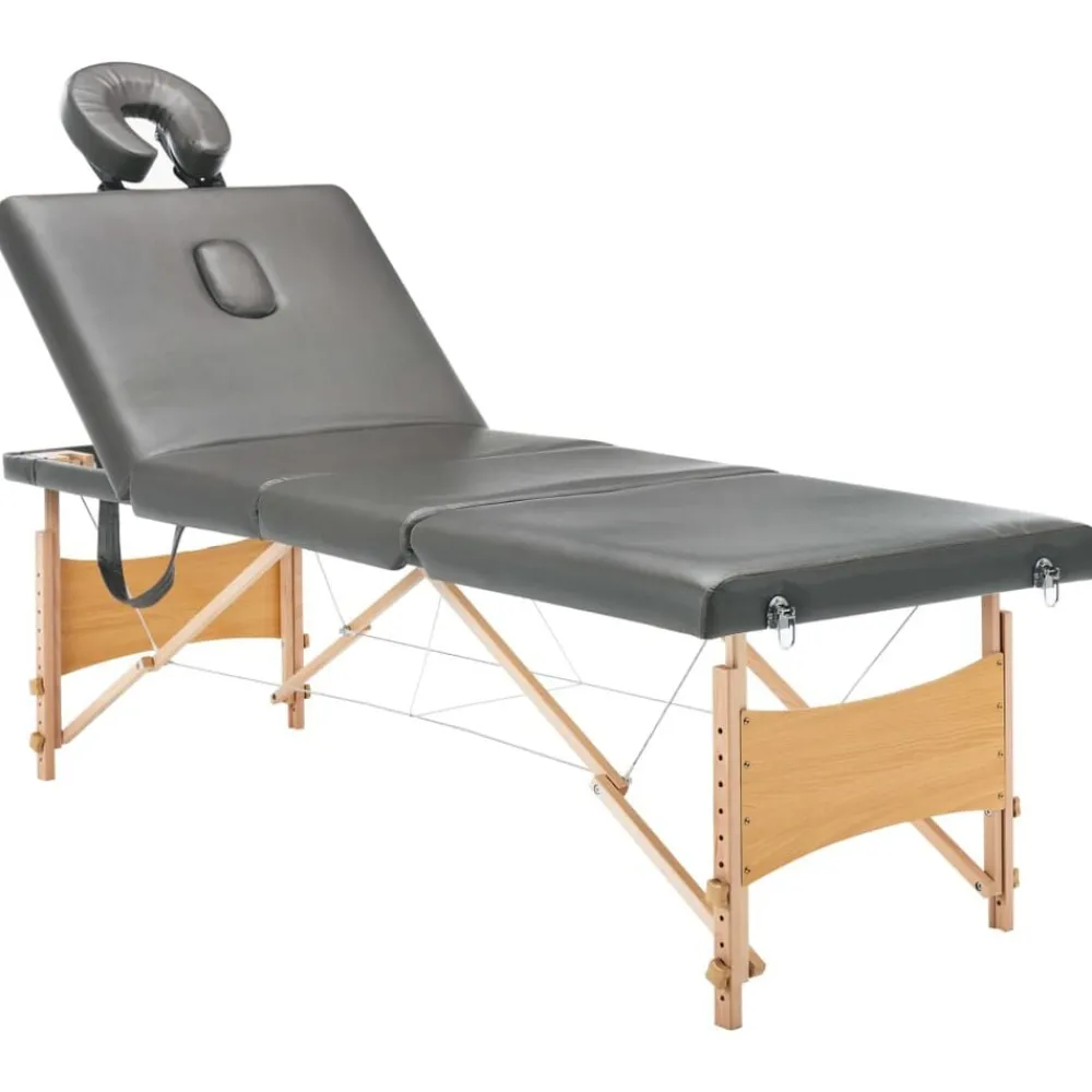 vidaXL Table de massage avec 4 zones Cadre en bois 186x68cm
