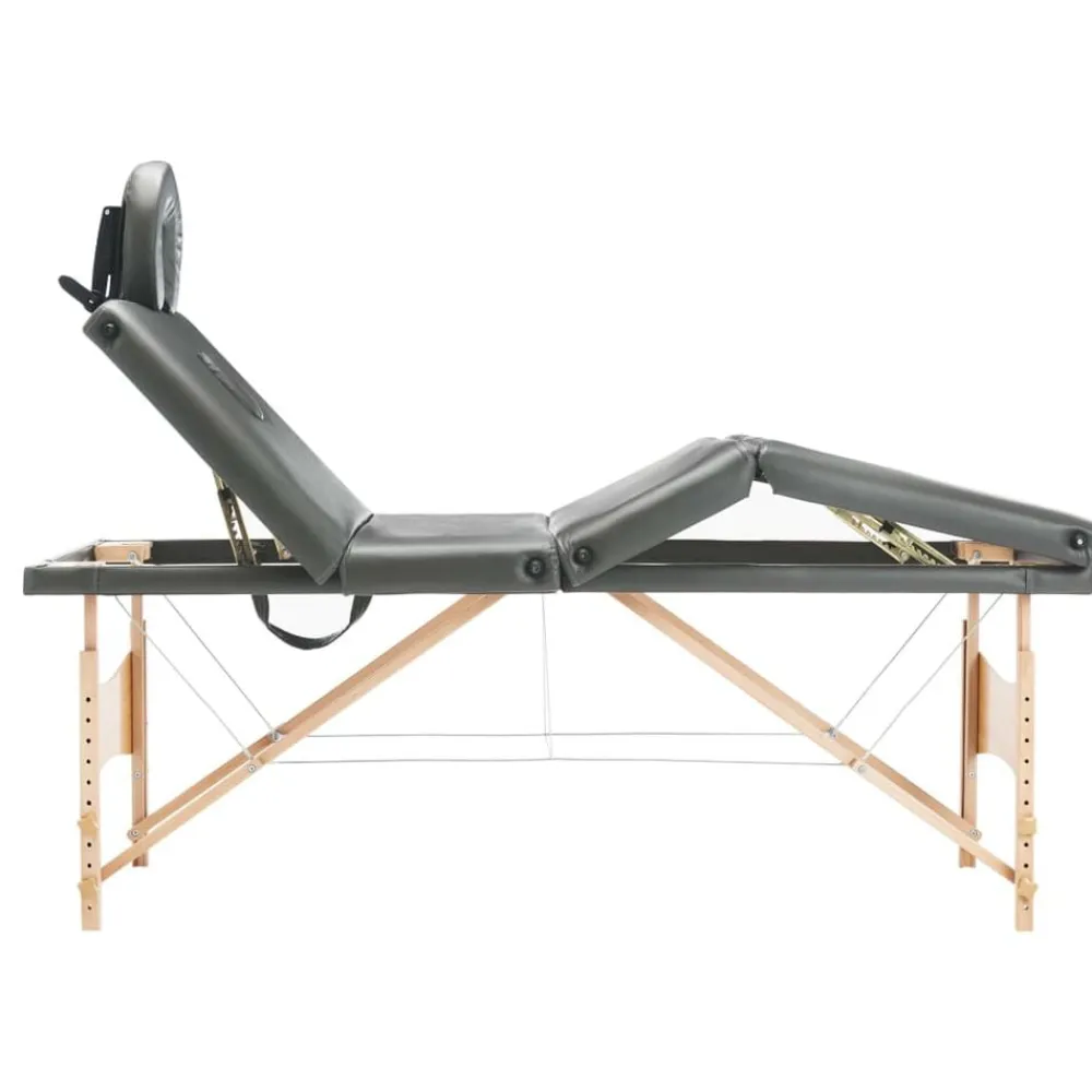 vidaXL Table de massage avec 4 zones Cadre en bois 186x68cm