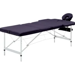 vidaXL Table de massage pliable 3 zones Aluminium