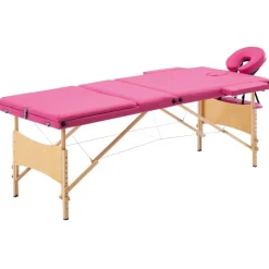 Santé & Beauté-vidaXL Table de massage pliable 3 zones Bois Rose