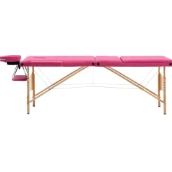 Santé & Beauté-vidaXL Table de massage pliable 3 zones Bois Rose