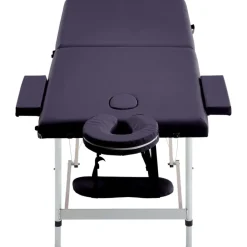 Santé & Beauté-vidaXL Table de massage pliable 2 zones Aluminium Violet