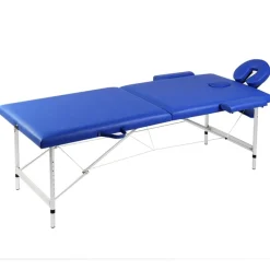 vidaXL Table de massage pliable 2 zones avec cadre en aluminium