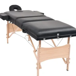 vidaXL Table de massage pliable et tabouret 10 cm d'épaisseur