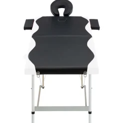 Santé & Beauté-vidaXL Table de massage pliable 2 zones Aluminium Noir et blanc