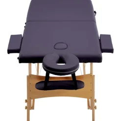 vidaXL Table de massage pliable 2 zones Bois