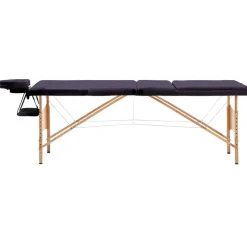 Santé & Beauté-vidaXL Table de massage pliable 3 zones Bois Violet