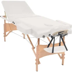 vidaXL Table de massage pliable et tabouret 10 cm d'épaisseur