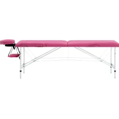 vidaXL Table de massage pliable 2 zones Aluminium
