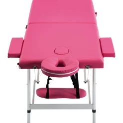 vidaXL Table de massage pliable 2 zones Aluminium