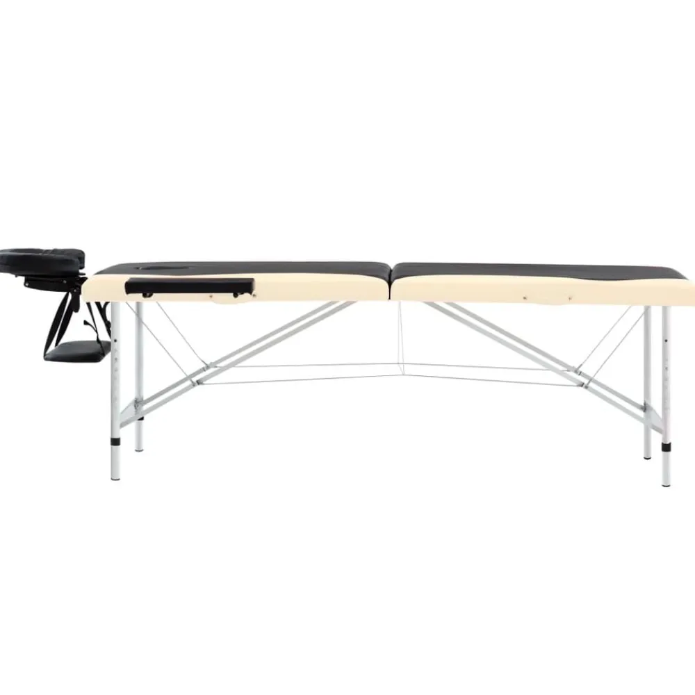 vidaXL Table de massage pliable 2 zones Aluminium