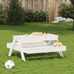 vidaXL Table de pique-nique avec bac à sable pour enfants pin massif