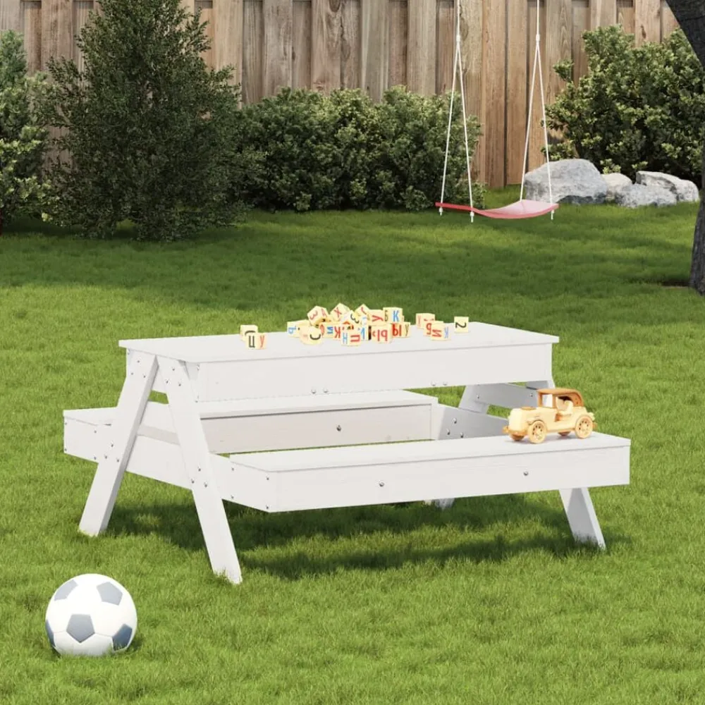 vidaXL Table de pique-nique avec bac à sable pour enfants pin massif