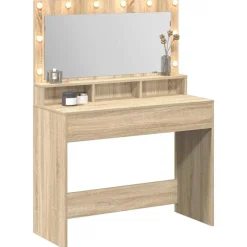 Armoires & Meubles De Rangement-vidaXL Table de Toilette avec étagère Chêne Sonoma 100 x 41 x 135 cm Ch&ecirc;ne sonoma