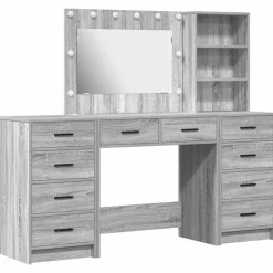 vidaXL Table de Toilette 3 pcs Gris Sonoma Bois d'ingénierie