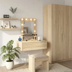 vidaXL Table de Toilette Marron 60 x 40 x 70 cm Bois d'ingénierie