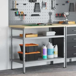 Accessoires De Quincaillerie-vidaXL Table de travail Gris 100 x 55 x 85 cm Acier enduit de poudre