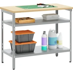 Accessoires De Quincaillerie-vidaXL Table de travail Gris 100 x 55 x 85 cm Acier enduit de poudre