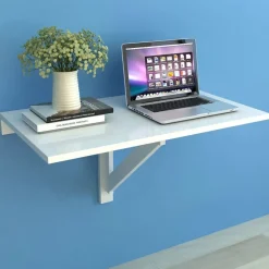 Tables-vidaXL Table murale rabattable 100x60 cm Blanc