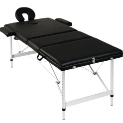 vidaXL Table pliable de massage 3 zones avec cadre en aluminium