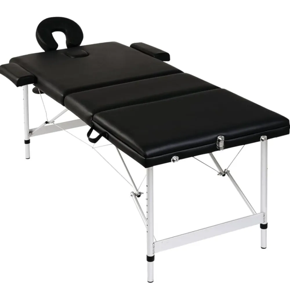 vidaXL Table pliable de massage 3 zones avec cadre en aluminium