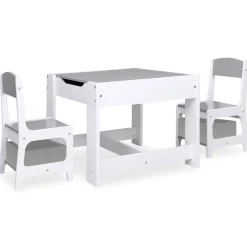 Mobilier Pour Bébés & Tout-Petits-vidaXL Table pour enfants avec 2 chaises MDF Blanc