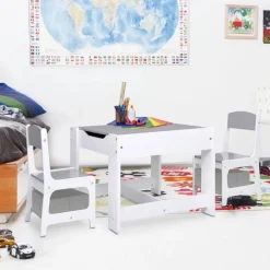 Mobilier Pour Bébés & Tout-Petits-vidaXL Table pour enfants avec 2 chaises MDF Blanc