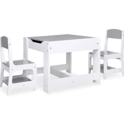 Mobilier Pour Bébés & Tout-Petits-vidaXL Table pour enfants avec 2 chaises MDF Blanc