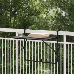 Mobilier De Jardin-vidaXL Table Suspendue de Balcon 60 x 39 x 65 cm Acier Noir