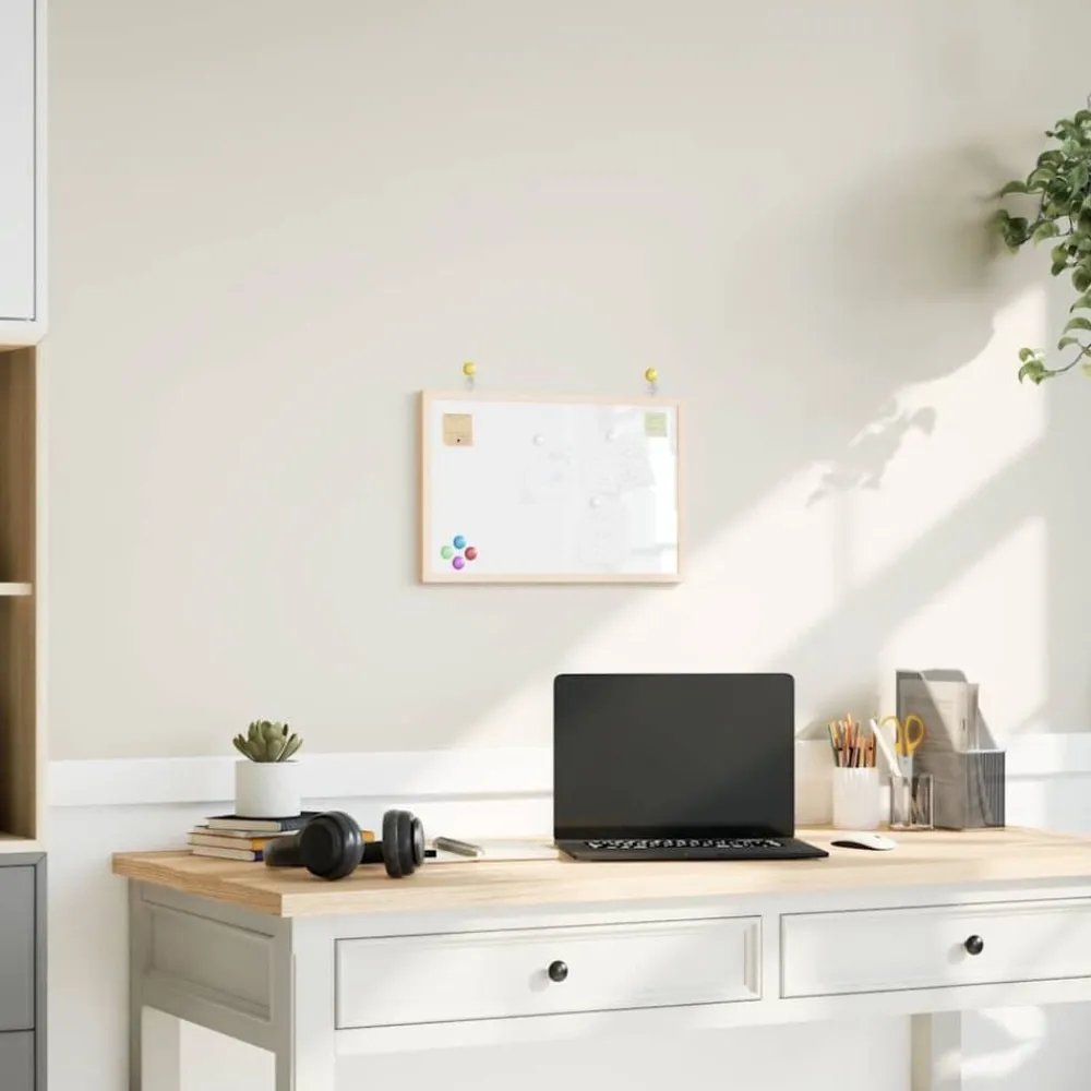 Fournitures De Bureau-vidaXL Tableau blanc magnétique avec cadre bois de pin massif 40x30 cm