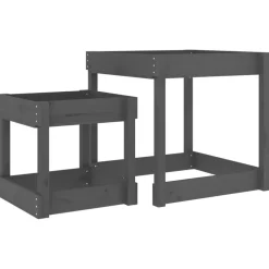 vidaXL Tables à sable 2 pcs gris bois de pin massif