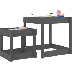 vidaXL Tables à sable 2 pcs gris bois de pin massif
