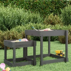 vidaXL Tables à sable 2 pcs gris bois de pin massif
