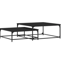 Tables-vidaXL Tables basses gigognes 2 pcs bois d'ingénierie Noir