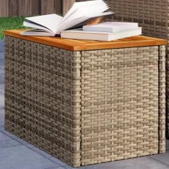 vidaXL Tables d'appoint de jardin 2 pcs rotin bois massif