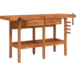 Accessoires De Quincaillerie-vidaXL Établi avec tiroirs et étaux 162x62x83 cm Bois massif d'acacia